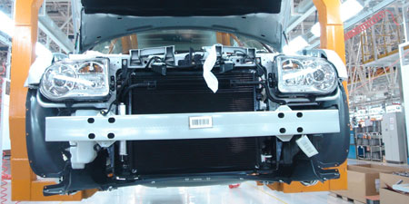工业级打印机辅助北京奔驰汽车厂总装生产线实现整车零配件装配