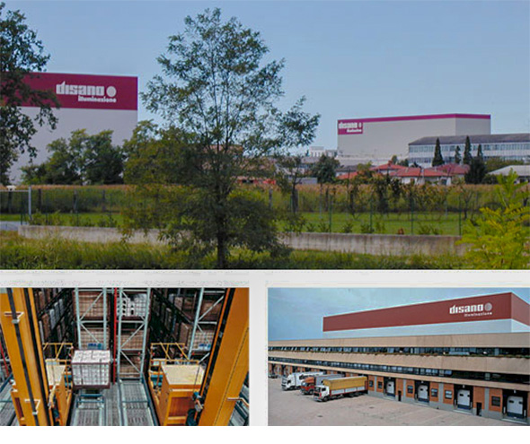 意大利Disano照明集团的物流作业区域的自动化成品仓库和仓储设施