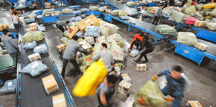 浙江省邮政速递物流在电商双十一促销活动期间的EMS快递包裹数量和发货量陡增